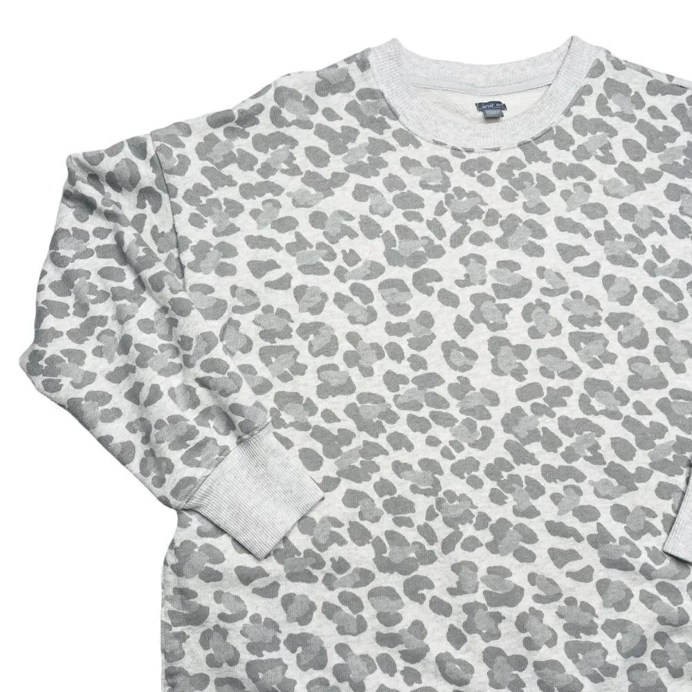 AERIE Gray Leopard Oversized Sweatshirt  - Picture 2 of 7